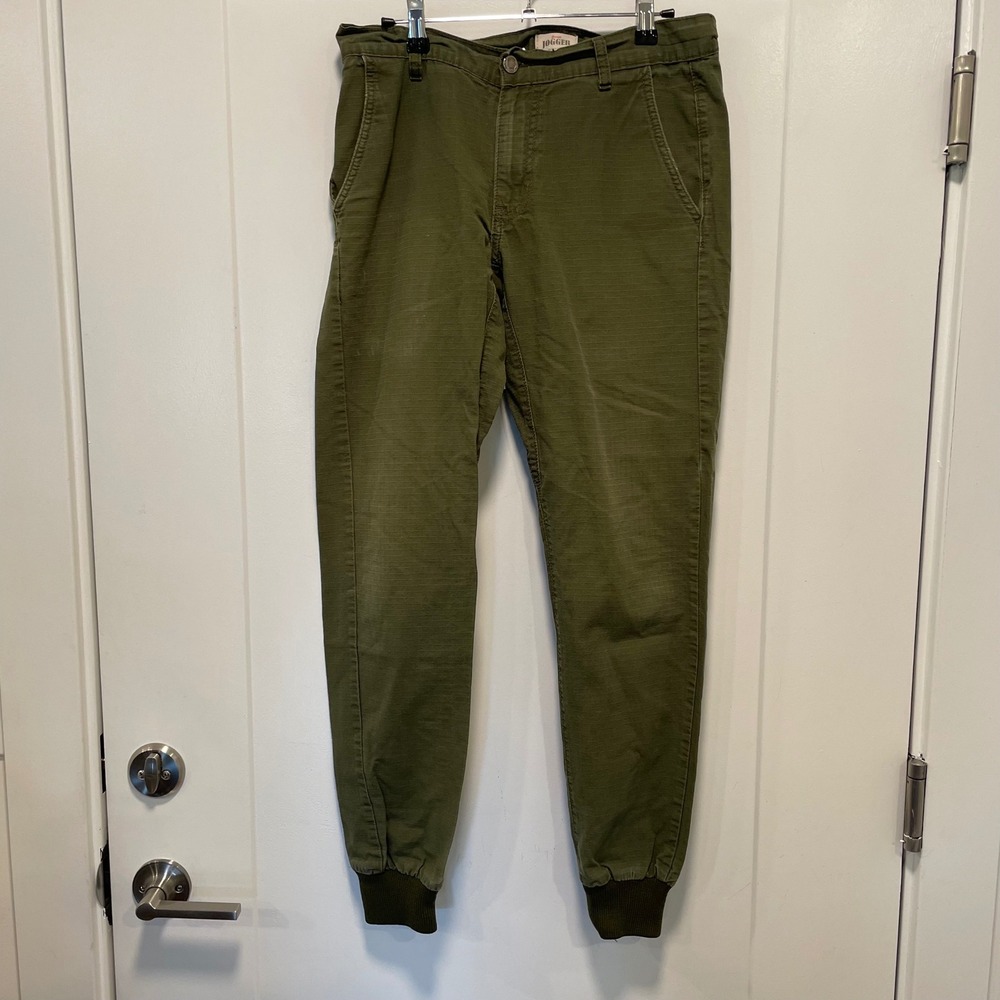 Rustic Dime Sunset Jogger Mens Olive Green Chino Pants Made in USA Size 30
